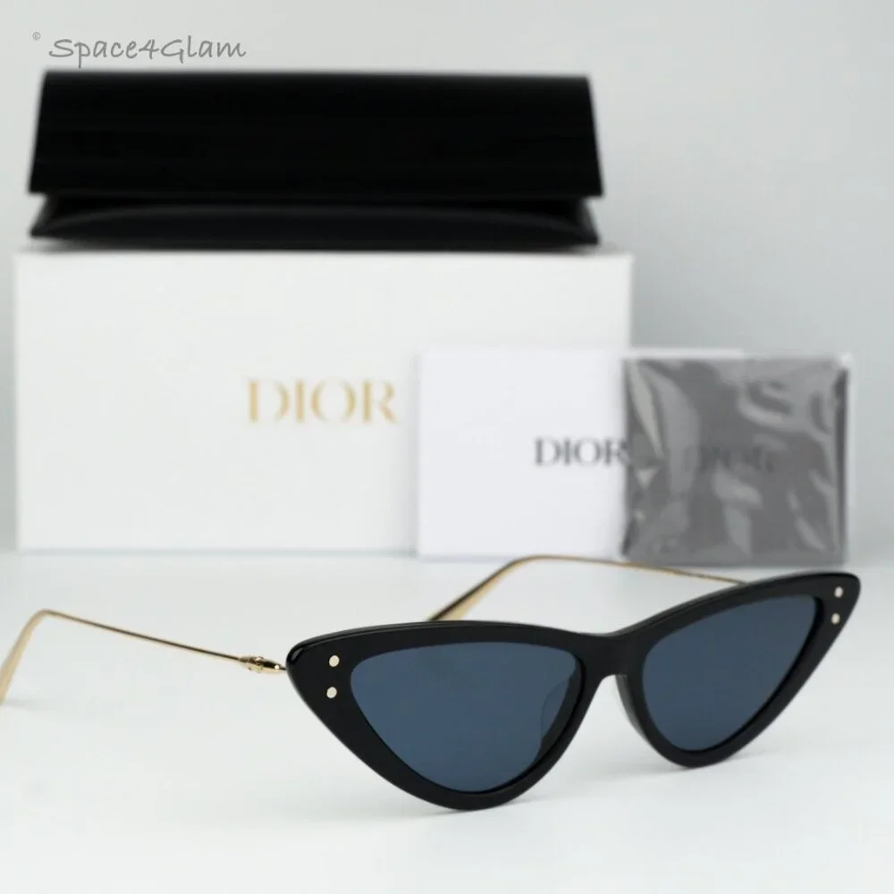 NEW Dior MISSDIOR B4U CD40105U 01V 12B0 Black Blue Unisex Cat Eye Sunglasses